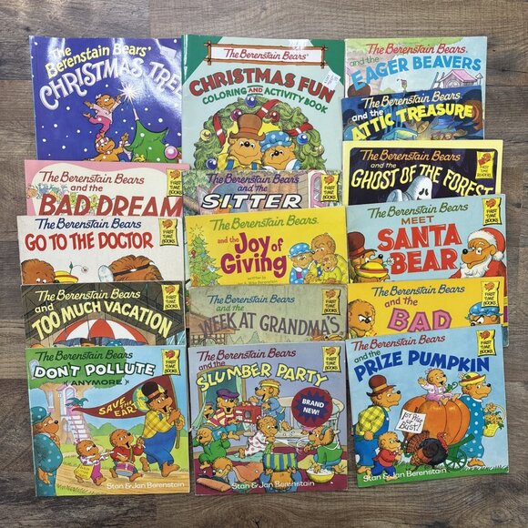 Vintage Berenstain Bears Book LOT 16 Children's Softcover Books + Activity Book - Picture 1 of 11
